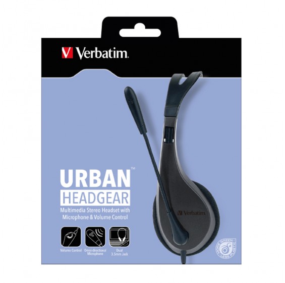 Verbatim Multimedia Headset with Microphone - 3.5mm Jack