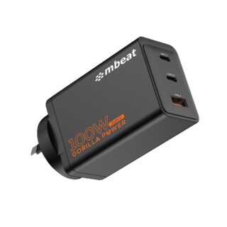 mbeat® Gorilla Power PD 100W GaN II USB-C Charger 50% smaller than the standard Supports a wide range of devices Product Weight: 180g