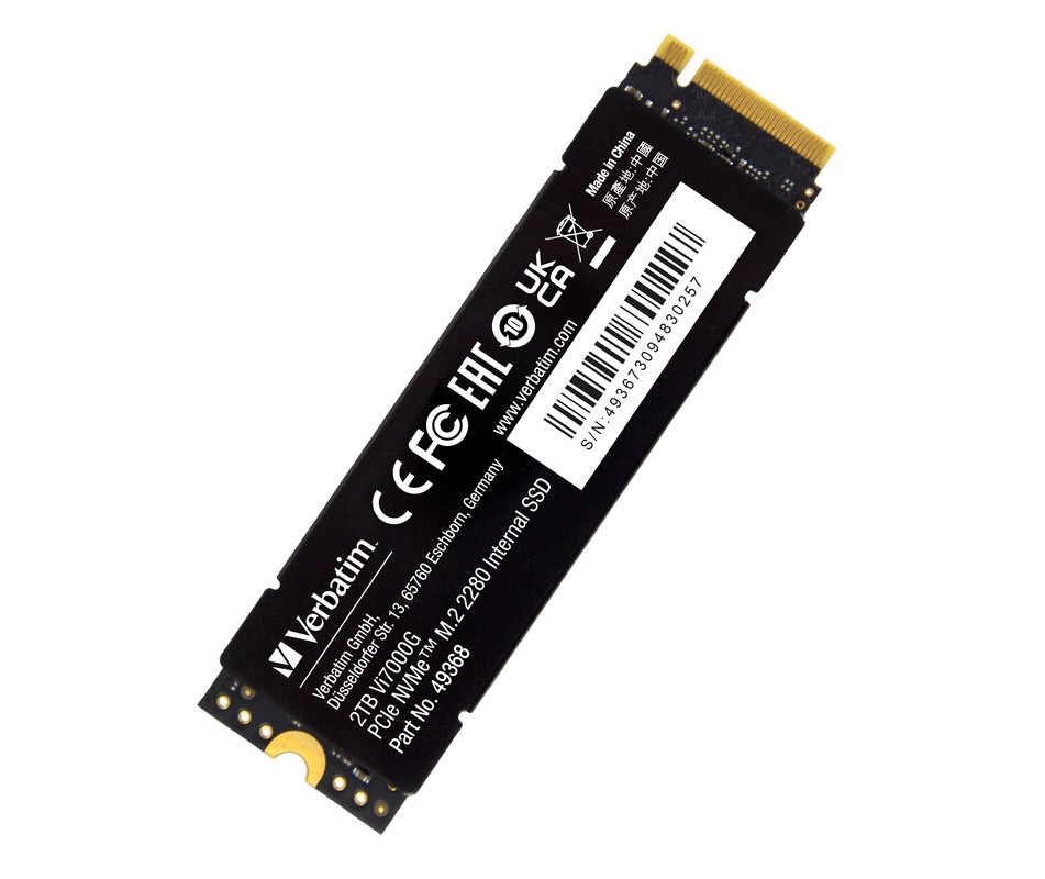 Verbatim 2TB Vi7000 PCIe Gen4 NVMe M.2 2280 Internal SSD 7000MB/s Read 6500MB/s Write