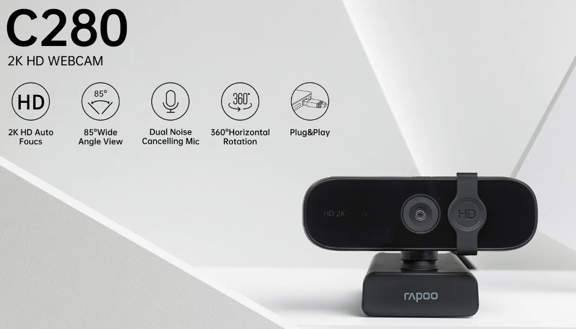 RAPOO C280 2K Webcam - Wide Angle Lens