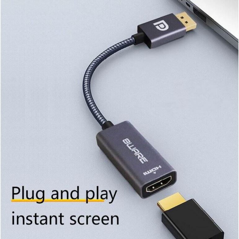 8ware DisplayPort DP to HDMI Adapter Converter Cable 15cm - Male to Female 1080P Gold-Plated for PC/Laptop to HDTVs Projectors Displays Retail Pack - Image 4