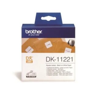 Brother DK-11221 - WHITE 23MM X 23MM DIE-CUT SQUARE PAPER LABEL 1000 LABELS PER ROLL