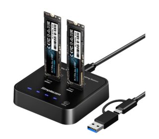 Simplecom SD550v3 USB 3.2 Gen2 to Dual Bay NVMe M.2 SSD Docking Station Duplicator Offline Clone