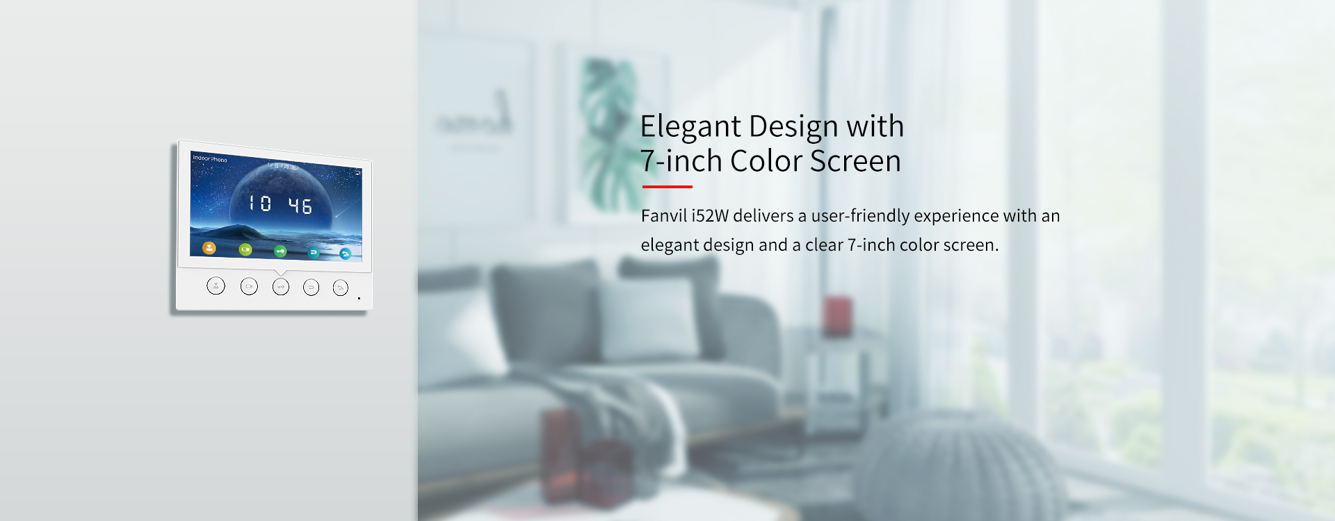 Fanvil i52W Indoor SIP Station, 4 SIP Lines, 5 Buttons, PoE, 7" Colour Screen, Linux, ONVIF, 2Yr Warranty - Image 3
