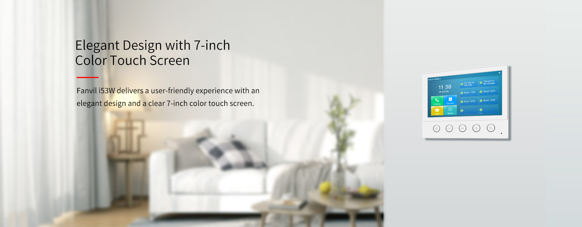 Fanvil i53W Indoor SIP Station, 6 SIP Lines, 5 Buttons, PoE, 7" Colour Touch Screen, Linux, ONVIF, 2Yr Warranty - Image 3