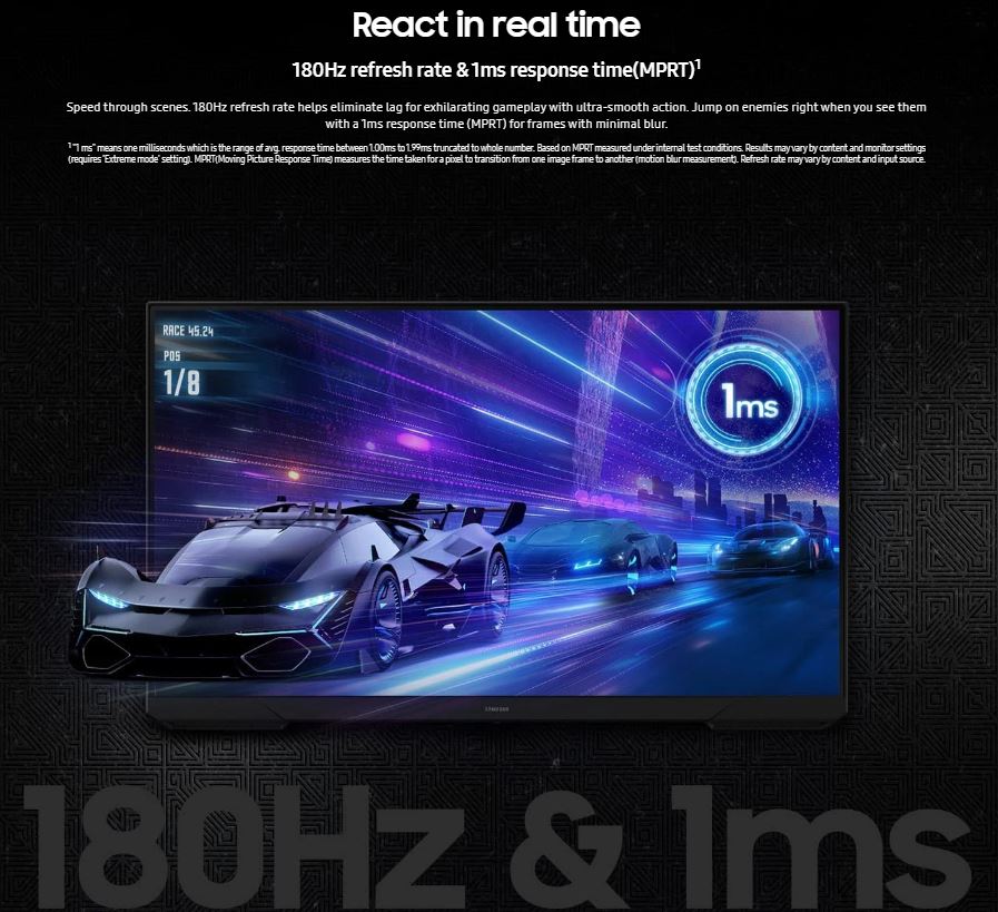 Samsung 23.8"/24" Odyssey G30D FHD Monitor 1920 x1080 180Hz 16:9 250cd/m2 VA HDMI1.4 DP Headphone Tilt HAS Swivel Pivot VESA Gaming Monitor Black - Image 4