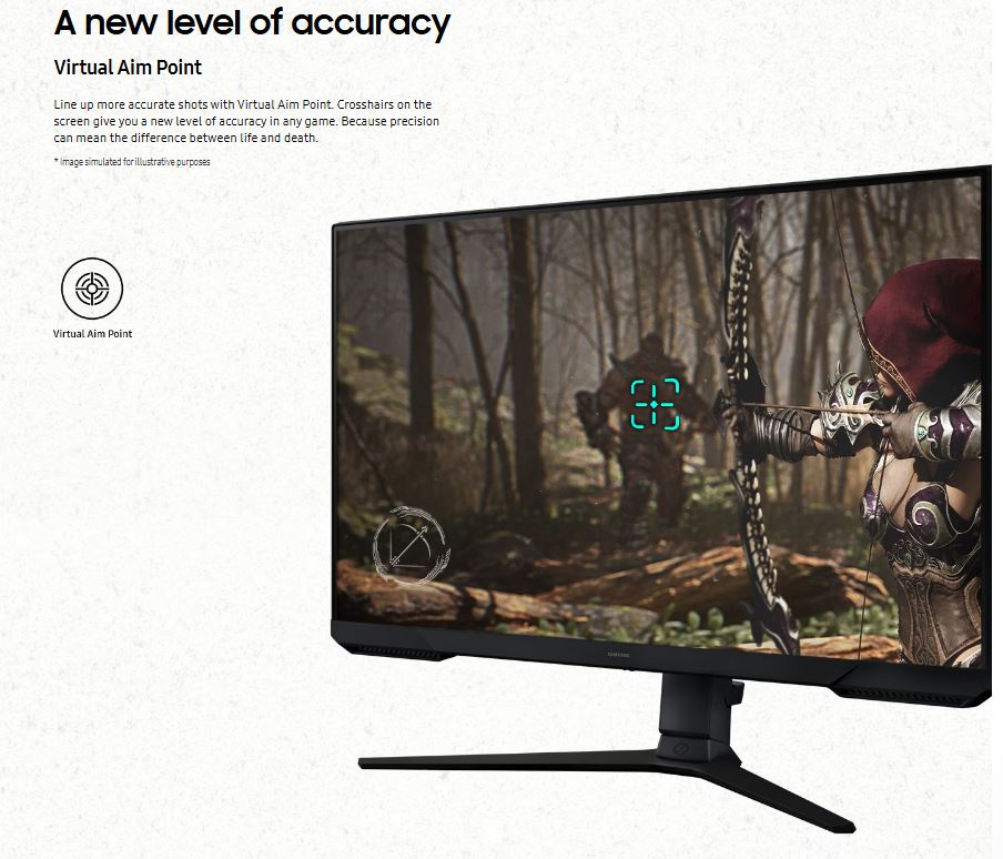 Samsung 23.8"/24" Odyssey G30D FHD Monitor 1920 x1080 180Hz 16:9 250cd/m2 VA HDMI1.4 DP Headphone Tilt HAS Swivel Pivot VESA Gaming Monitor Black - Image 7