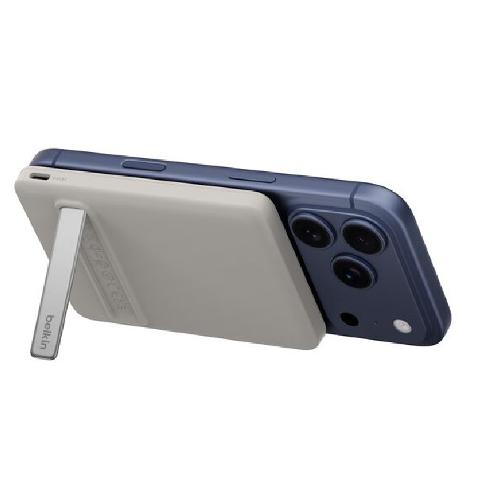 Belkin BoostCharge Slim Magnetic Power Bank 5K with Qi2 Kickstand-Sand(BPD011fqSA)