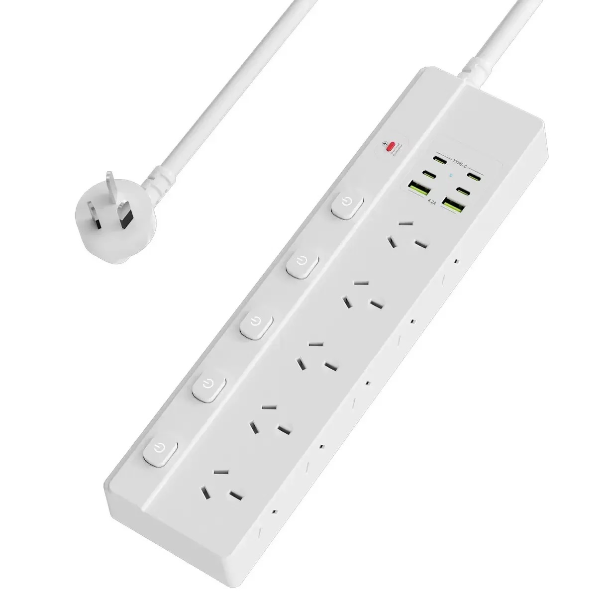 USP 16-in-1 Surge Protector Power Board with 10 AC Outlets 6 USB Ports -(PB10S2A4C)