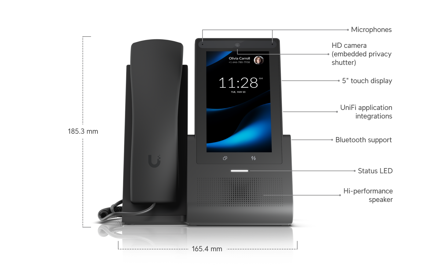 Ubiquiti Talk G3 Touch Pro,Next-generation Desktop Smartphone,Featuring A 5" Touch Display,Seamless Integration With UniFi Applications - Image 2